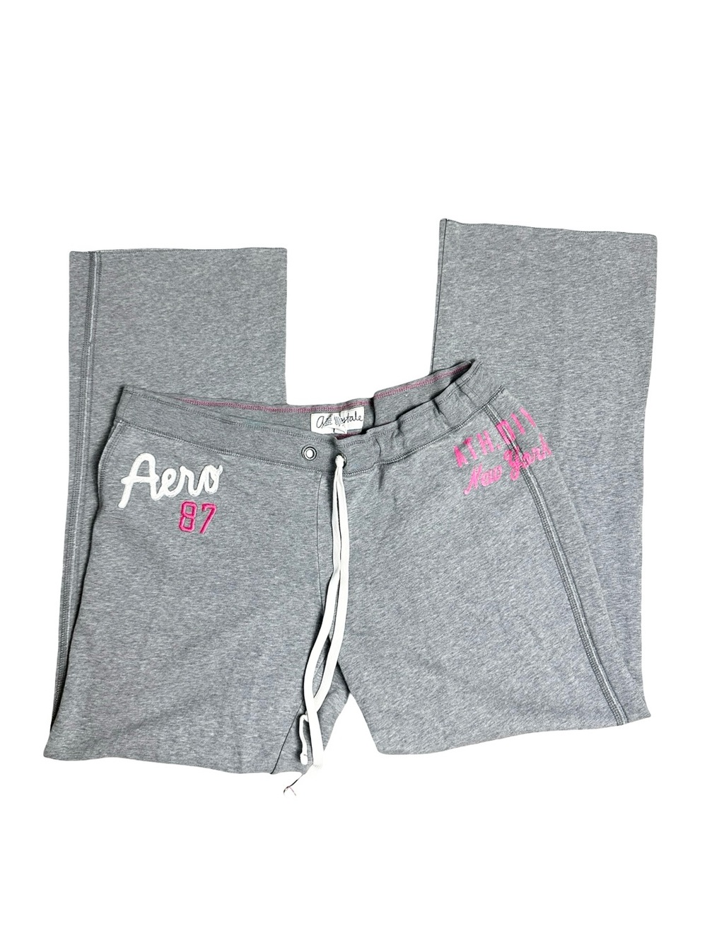 Y2K vtg Aeropostale Gray Ath. Div. New York Logo Sweatpants Size XL